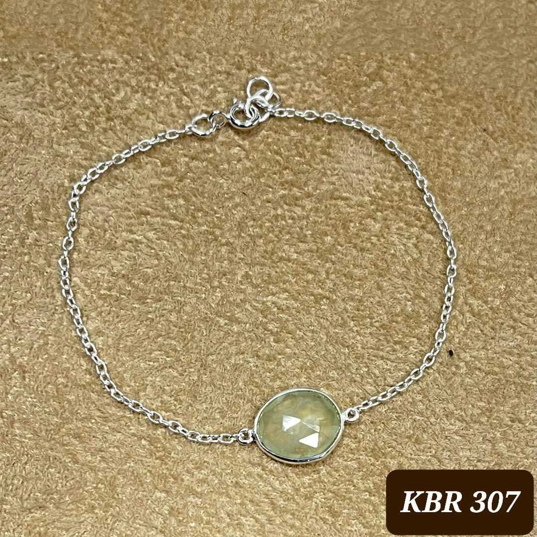 Ornate Stone Silver chain Bracelet