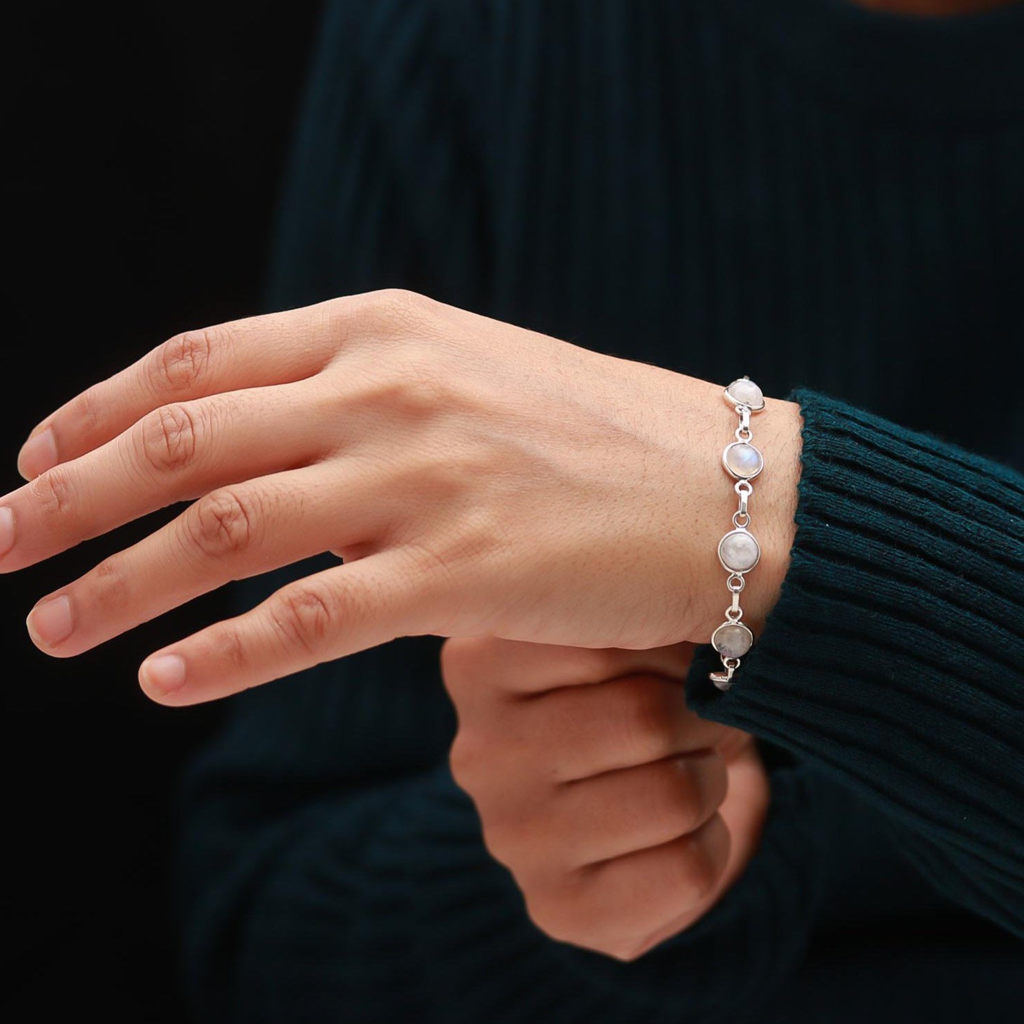 Moonstone Silver Bracelet