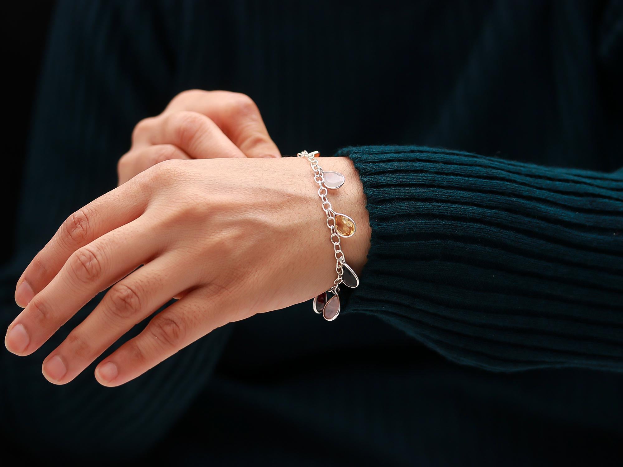 Multi stone Silver Bracelet.