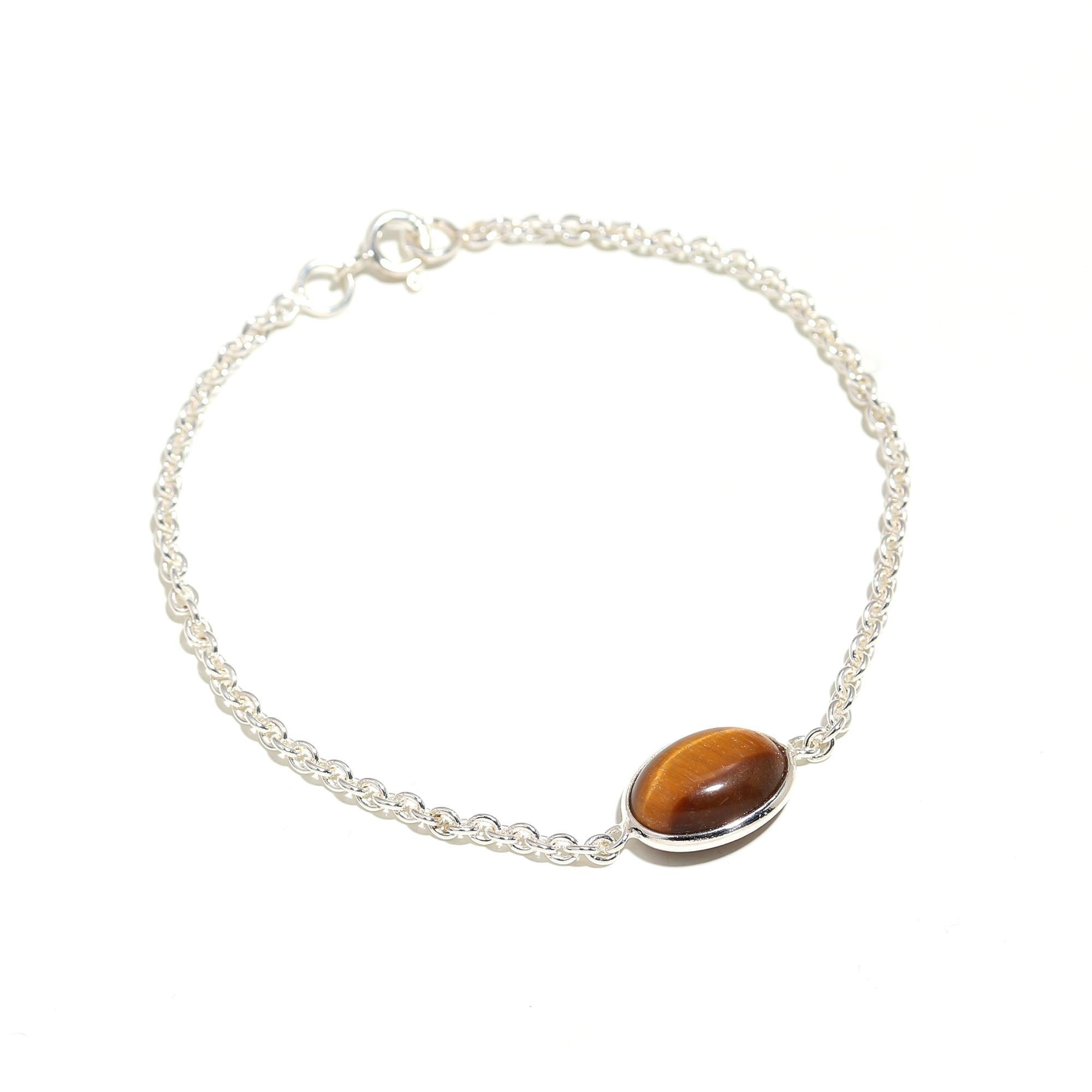 Tiger Eye Silver Bracelet.