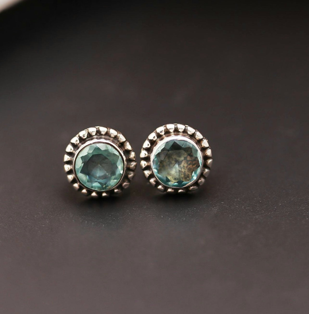 Blue Topaz Silver Earrings