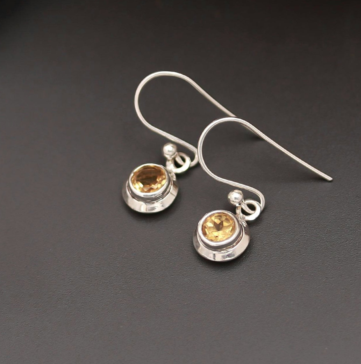 Citrine Silver Earrings.