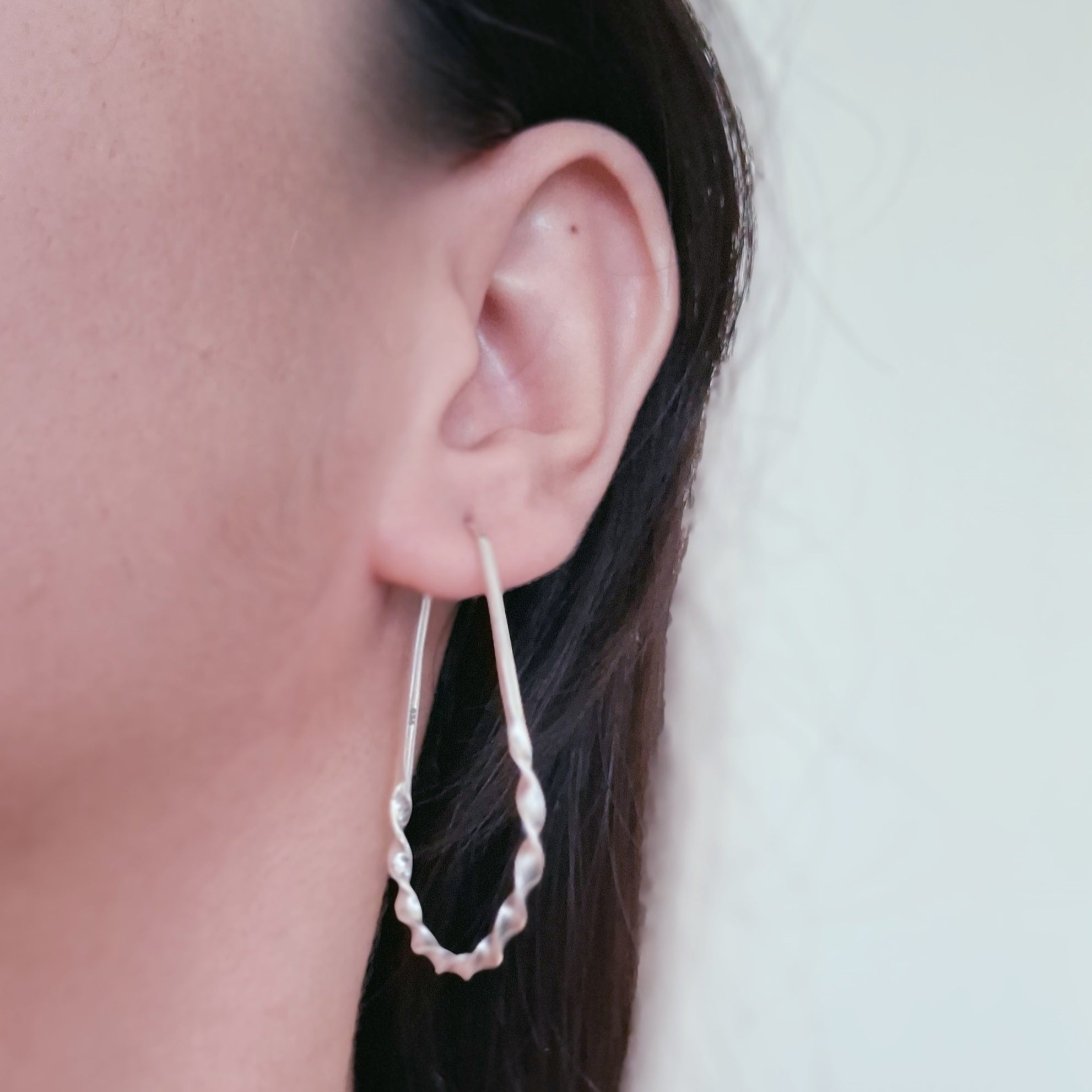 Hoop Silver Earrings. .