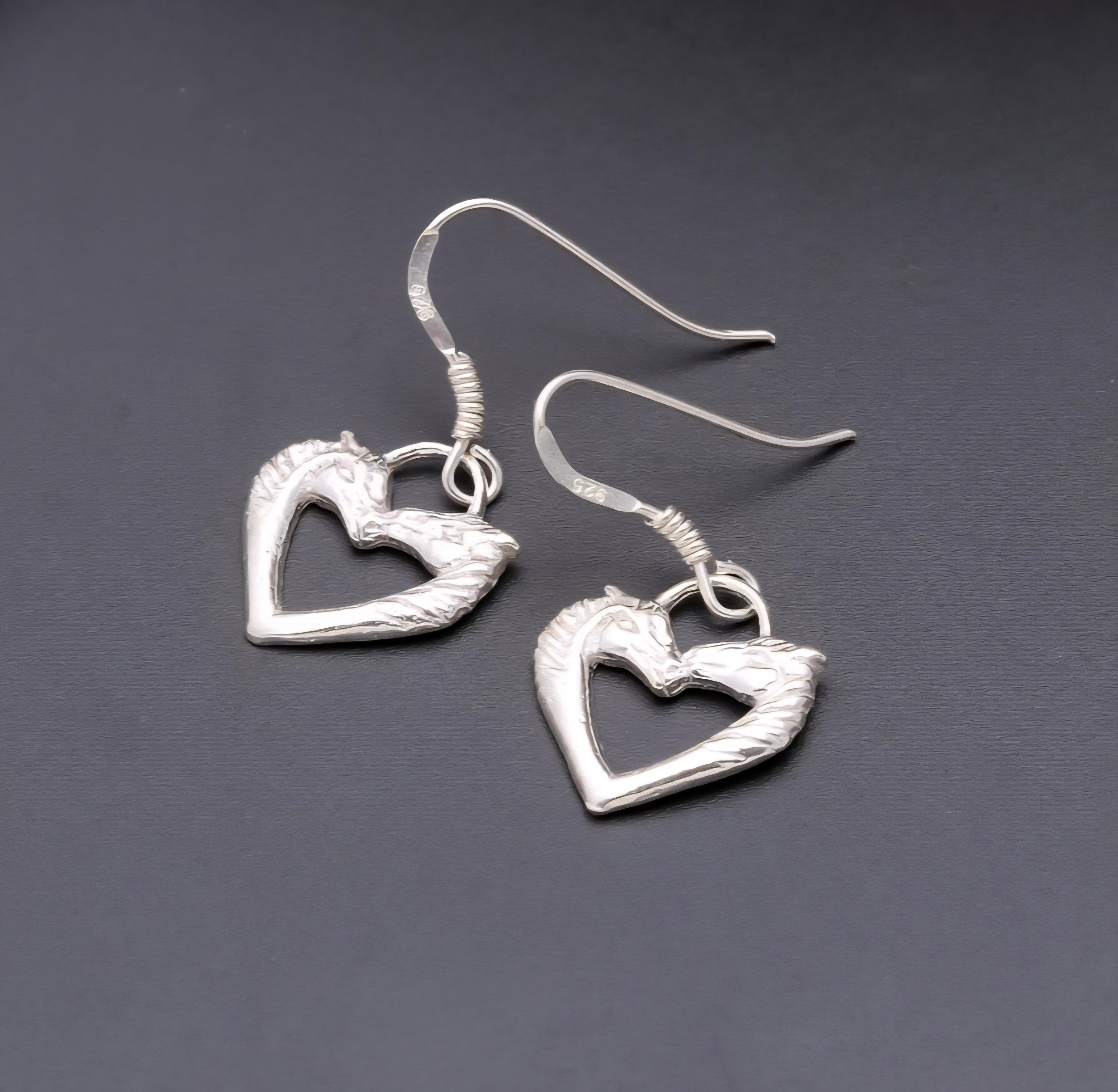 Heart Silver Earrings.