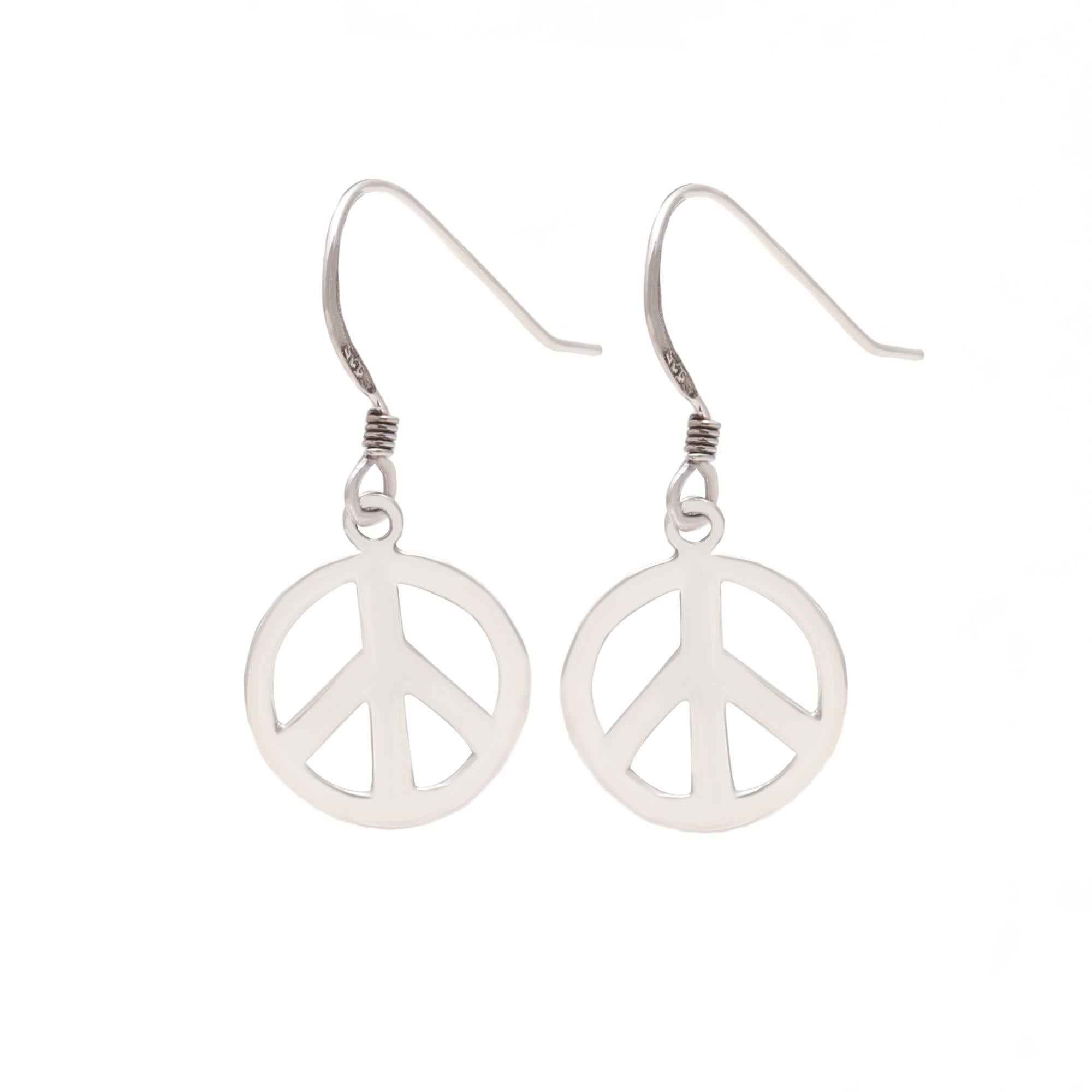 Peace Silver Earrings