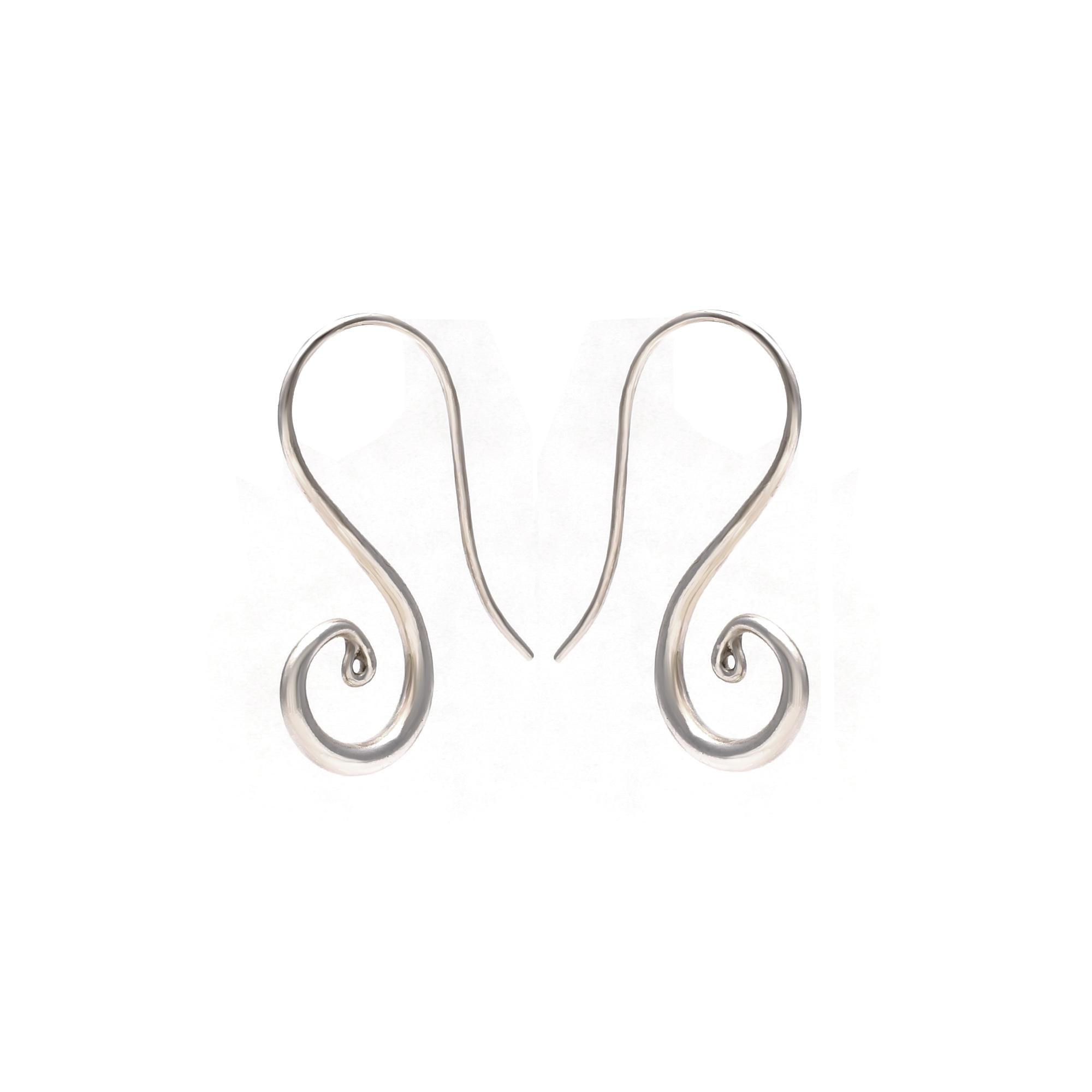 Circle Loop Silver Earrings.