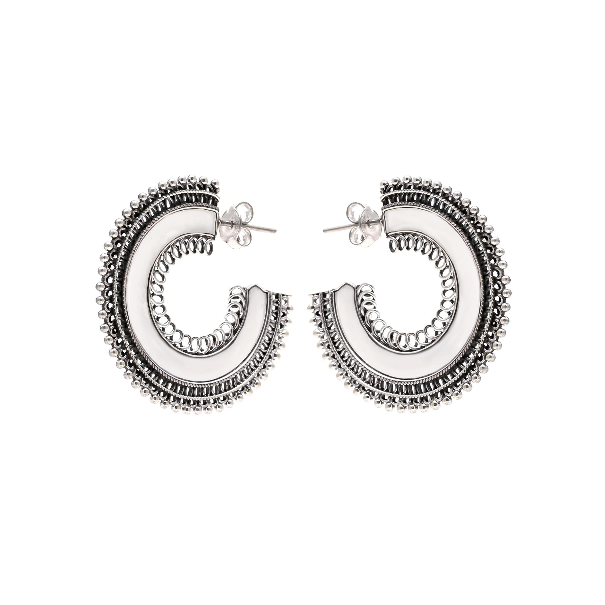 Hoops Silver Earrings.