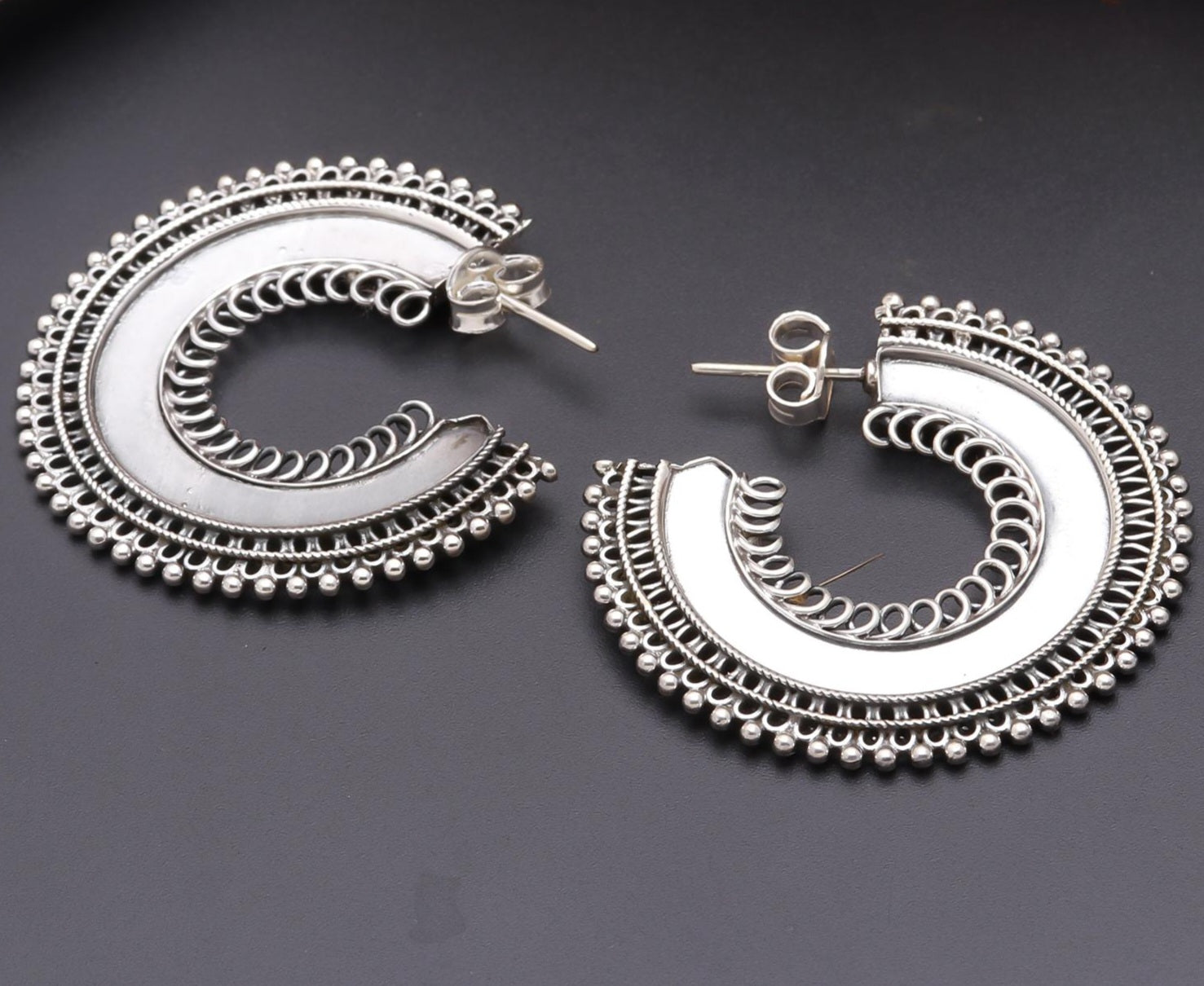Hoops Silver Earrings.
