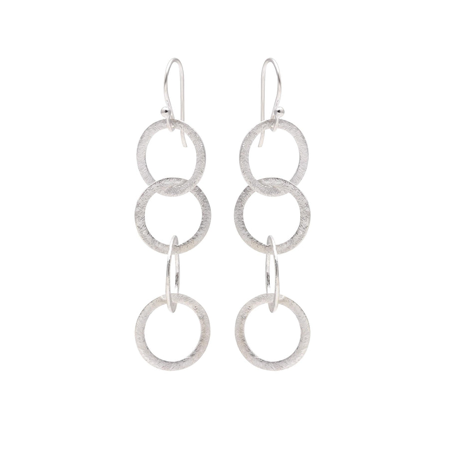 Circle Dangle Silver Earrings