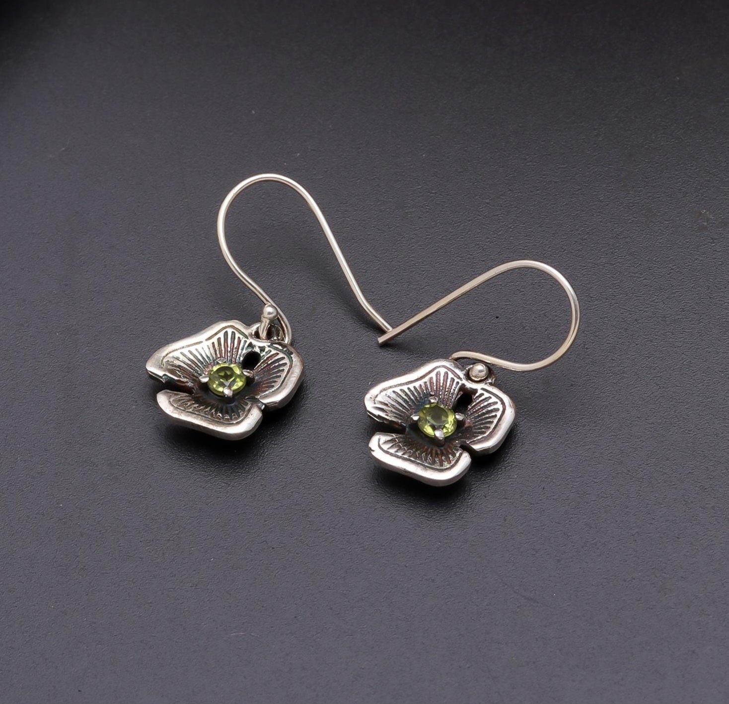 Peridot Silver Earrings.