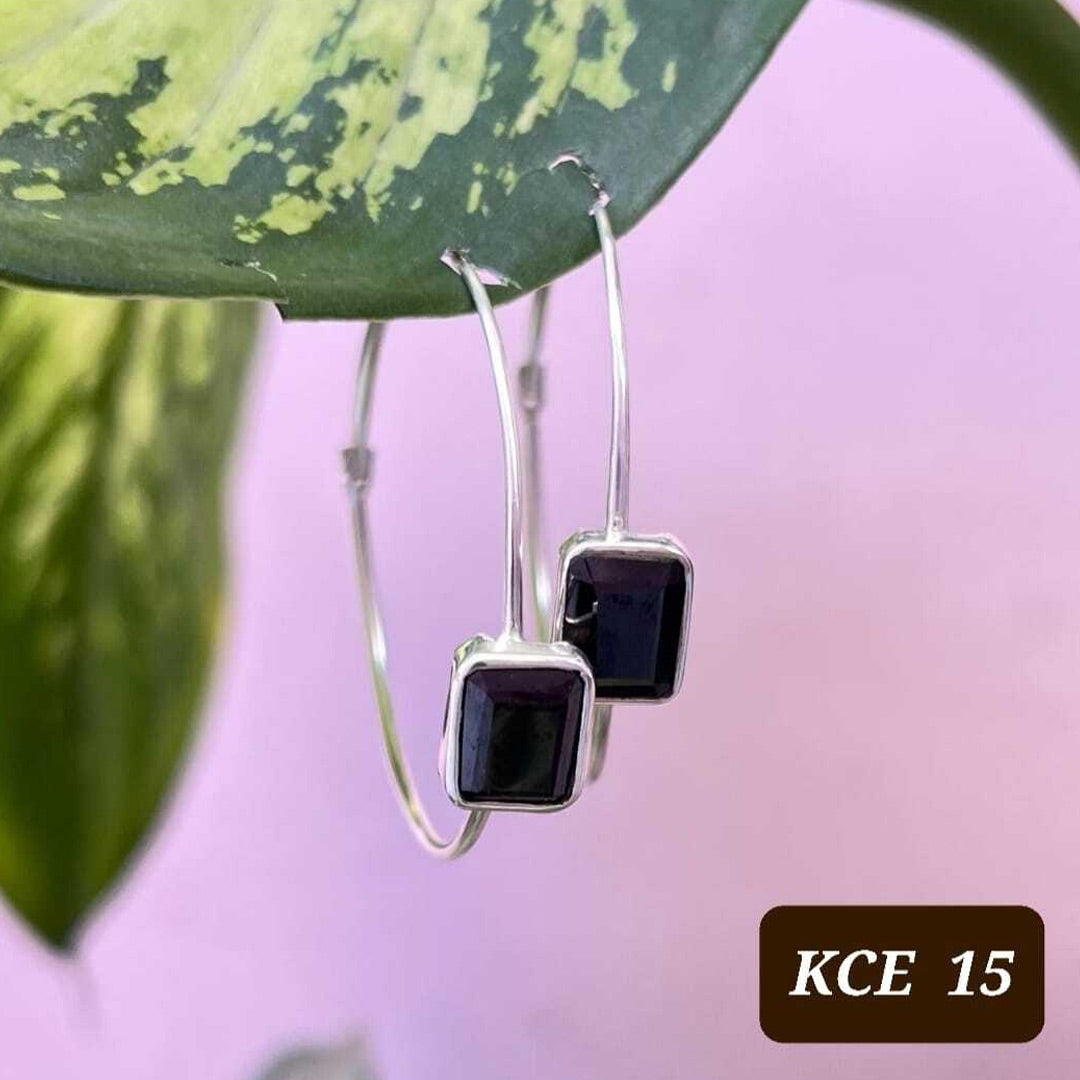 Ornate stone studded Circular Hoops