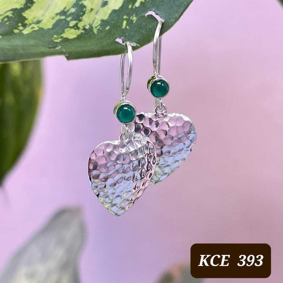 Chic textured Hearts silver earrings
