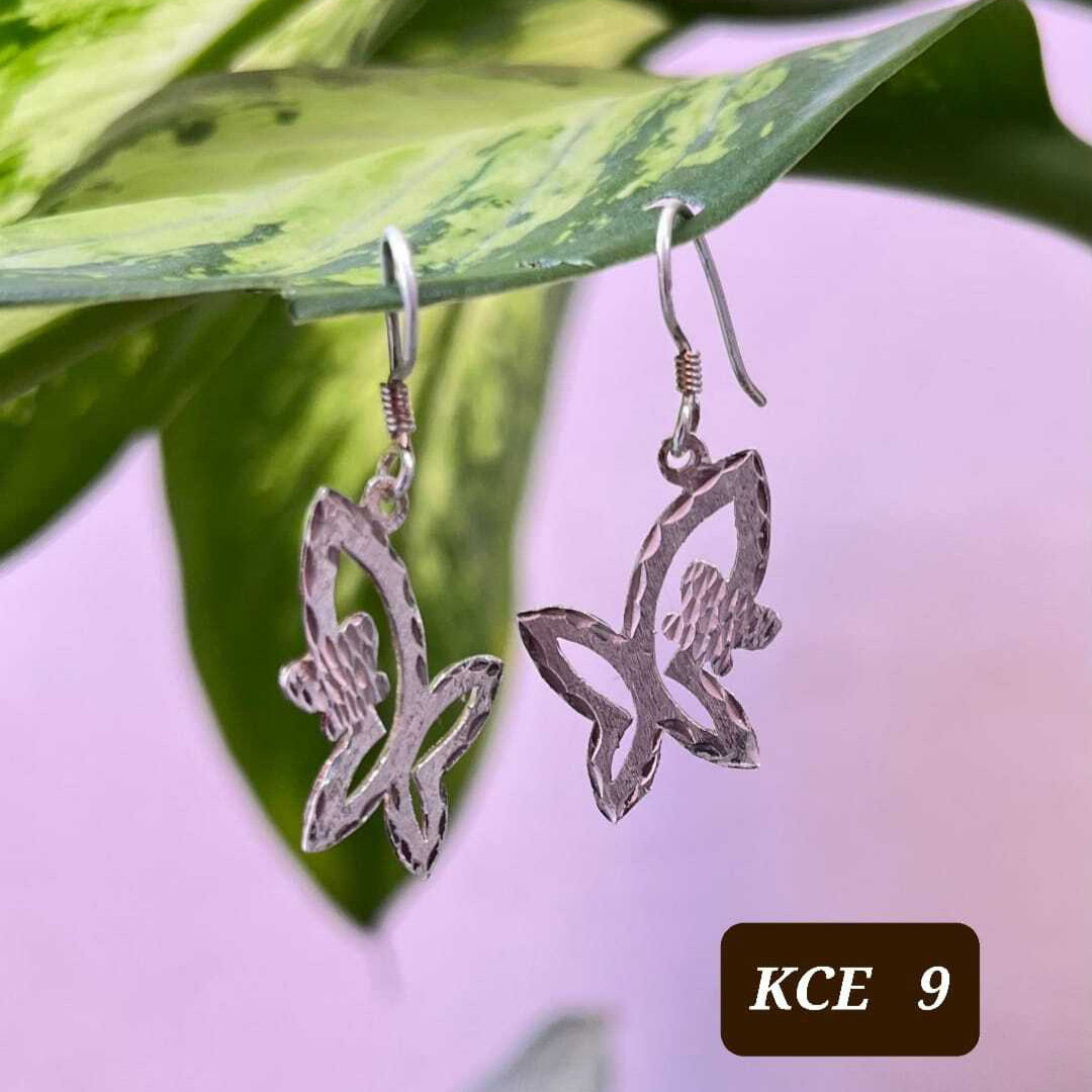 Eclectic Butterfly textured silver earrings