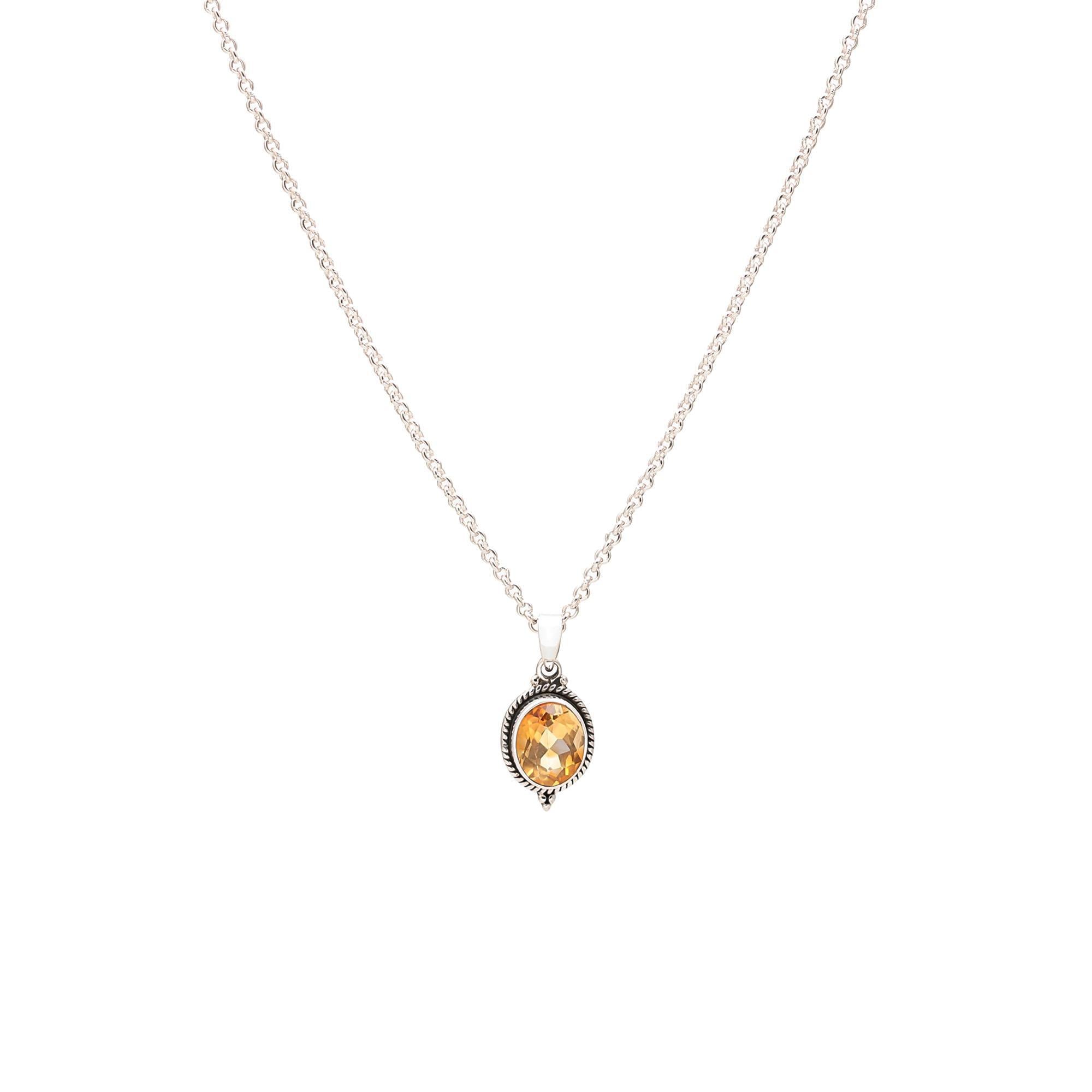 Citrine Silver Pendant.