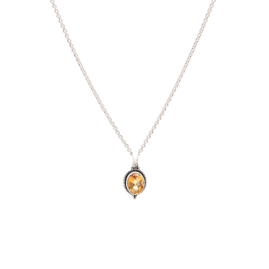 Citrine Silver Pendant.