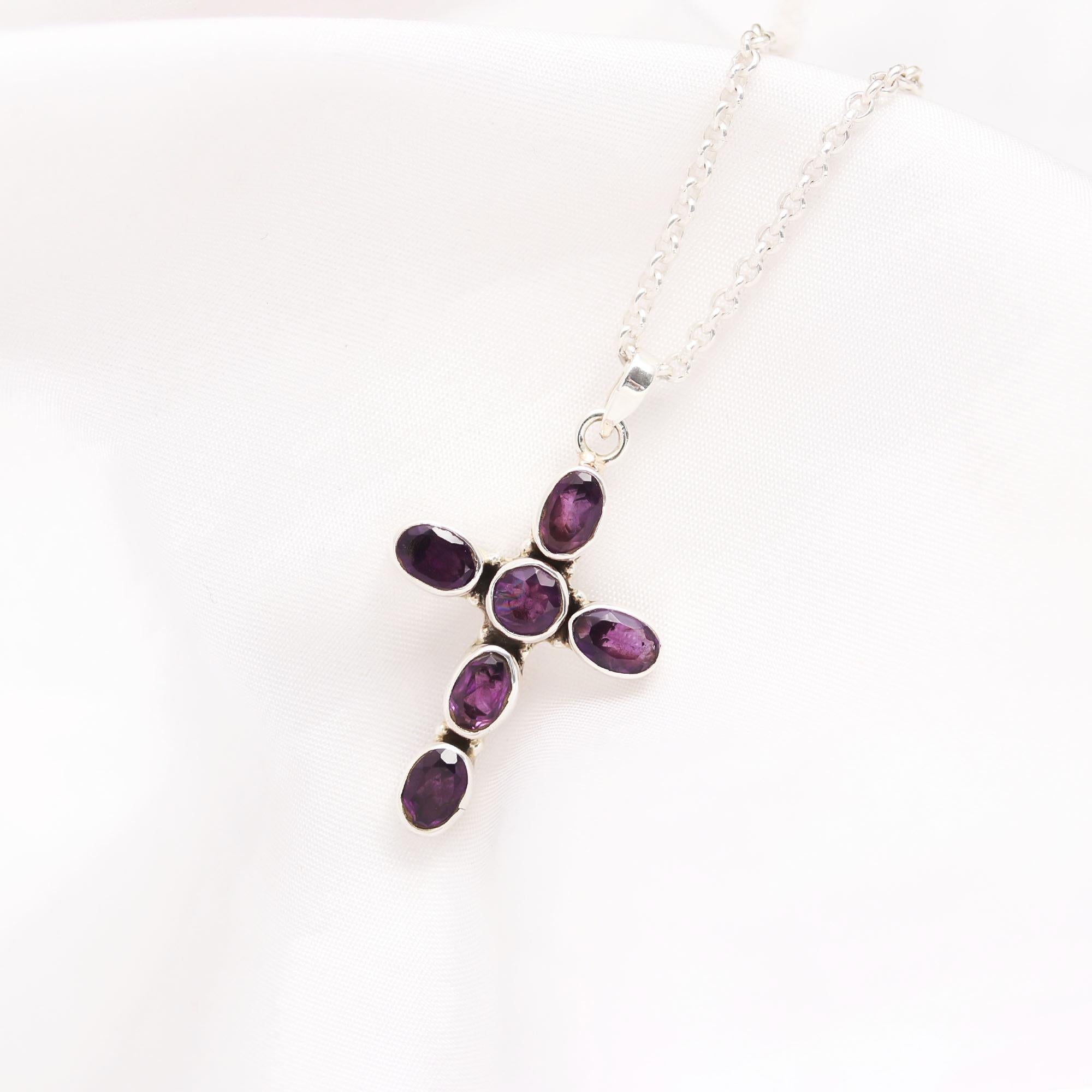 Amethyst Silver Pendant.