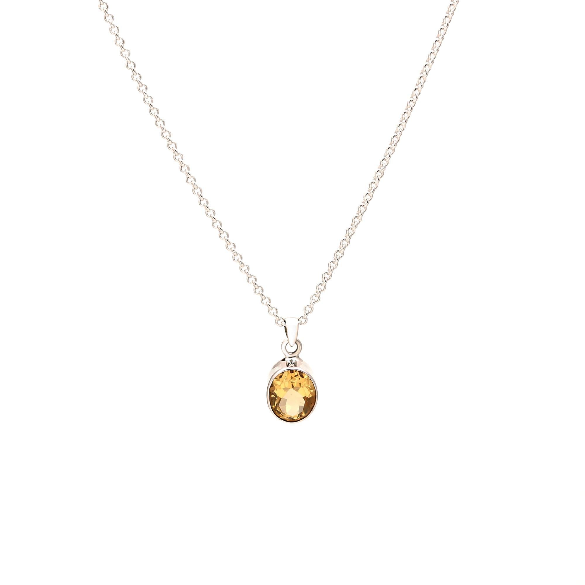 Citrine Silver Pendant.