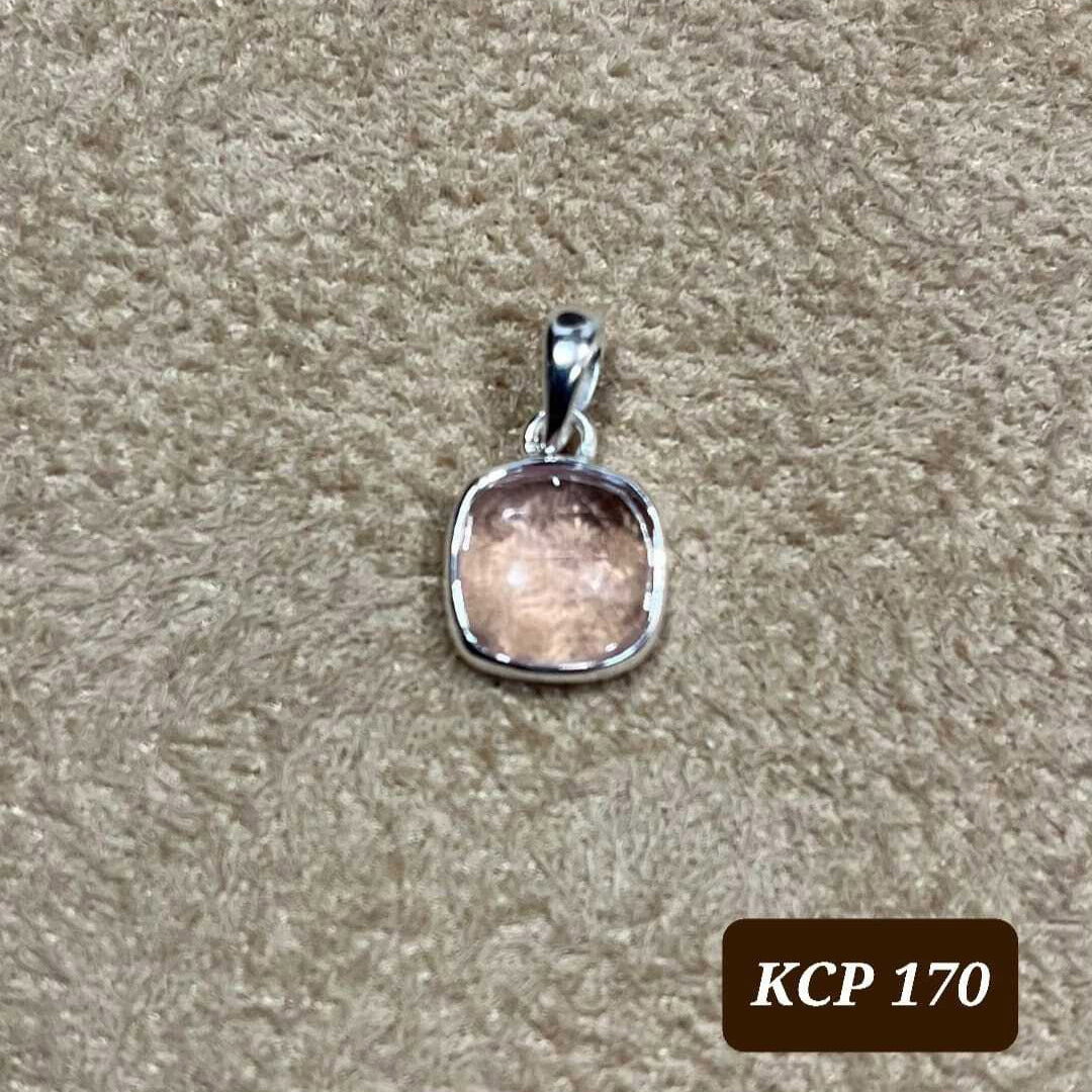 Graceful Pink Pendant encircled in silver frame