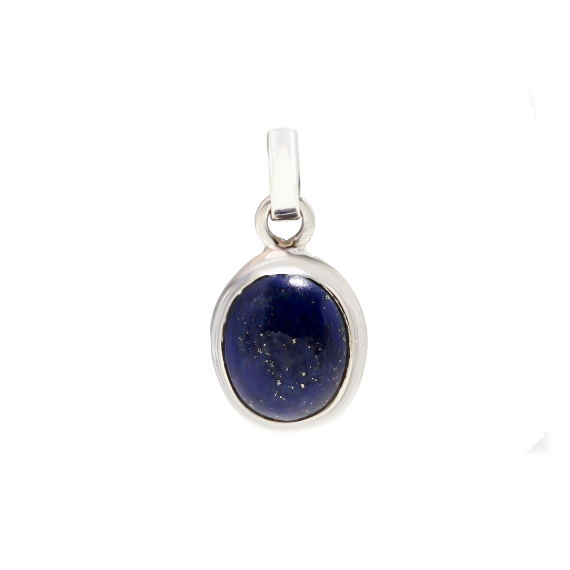 Lapis Lazuli Oval Silver Pendant.