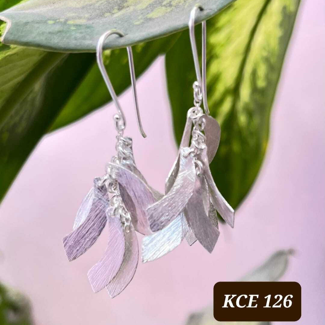Ornate Textured Willow leaf Earrings